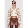 thumbnail image 2 of Womens Daisy Tufted Knit Cropped Cardigan, 2 of 4