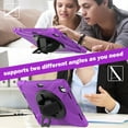 thumbnail image 4 of Dteck Case for iPad Pro 11 inch M4 2024,Heavy Duty Armor Shockproof Kids Case with Rotating Stand & Hand/Shoulder Strap for iPad Pro 11-in. (M4),Purple, 4 of 7