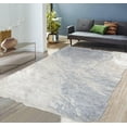 thumbnail image 3 of Pasargad Home Astrid 5' x 8' Hand-Tufted Bamboo Silk and Wool Ivory/Slateblue Rug - All Ages, Indoors, 3 of 6