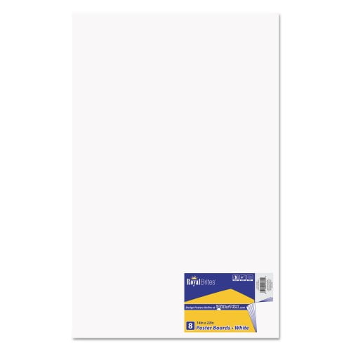 New Royal Brites Premium Coated Poster Board, 14 x 22, White, 8/Pack,Each