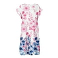 thumbnail image 3 of Robe d'Été pour Femmes 2024 Grande Taille Col Rond Ligne A Imprimée Décontractée Manches Courtes Volants Robe Liquidation Moins de 10!, 3 of 4
