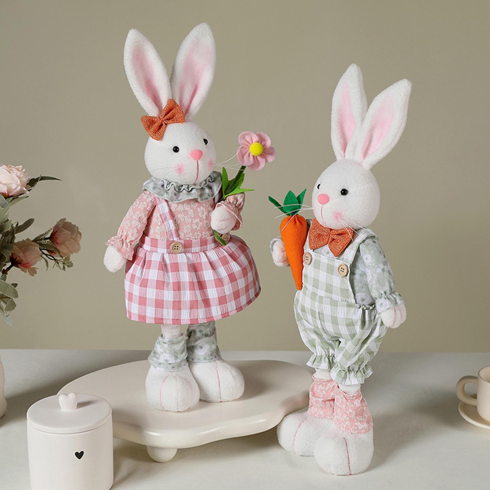 Fall fashion decor 2024 Easter Long Legs Stretchable Bunny Doll Holding