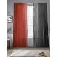 thumbnail image 2 of Red Black Ombre Sheer Curtains 96 Inch Length 2 Panels Set, Vintage Farmhouse Wooden Voile Window Treatment Semi Sheer Long Curtains Drapes for Bedroom/Living Room/Kitchen 52"x96"x2, 2 of 7