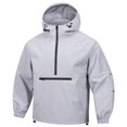 thumbnail image 4 of Sewkxo Rain Jacket Men Quarter Zip Pullover Waterproof Lightweight Windbreaker Hooded Raincoat for Outdoor Hiking Running,Light Purple XL, 4 of 4