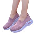 thumbnail image 3 of Women's Woven Orthopedic Breathable Soft Shoes Lightweight Comfortable Mesh Stretch Sneakers,Go Walking Slip on Foam Shoes (Pink), 3 of 7