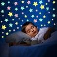 thumbnail image 3 of Hariumiu 100 Pcs Luminous Stars Wall Stickers Glow in The Dark Wall Decals Non-adhesive Star Stickers with Adhesive Tape Included for Ceiling Bedroom Kids Room Decor, 3 of 7