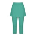 thumbnail image 6 of Horkkom Capris Pants for Women Elastic Waist Skirted Leggings Solid Color Stretch Athletic Yoga Pants Green XL, 6 of 6