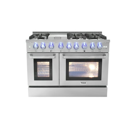 Thor Kitchen HRD4803U 48 Inch Wide 6.7 Cu. Ft. Capacity Freestanding Dual Fuel Range with Griddle and Automatic Re-Ignition (Best 48 Inch Range)