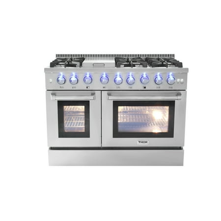 Thor Kitchen HRD4803U 48 Inch Wide 6.7 Cu. Ft. Capacity Freestanding Dual Fuel Range with Griddle and Automatic Re-Ignition (Best Dual Fuel Slide In Range Reviews)