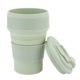 thumbnail image 3 of Vaso plegable de silicona de 500 ml, portátil, resistente al calor, para agua, té, viajes de negocios al aire libre, color verde claro., 3 of 14