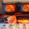 thumbnail image 3 of OKKEEY Teens Kids Twin Basketball Bedding Sets, 6 Pcs Orange Sport Theme Comforter Sets for Boys, Soft Microfiber Bed in a Bag with Pillowcase, Sheets & Cushion Cover for All-Season, 3 of 10