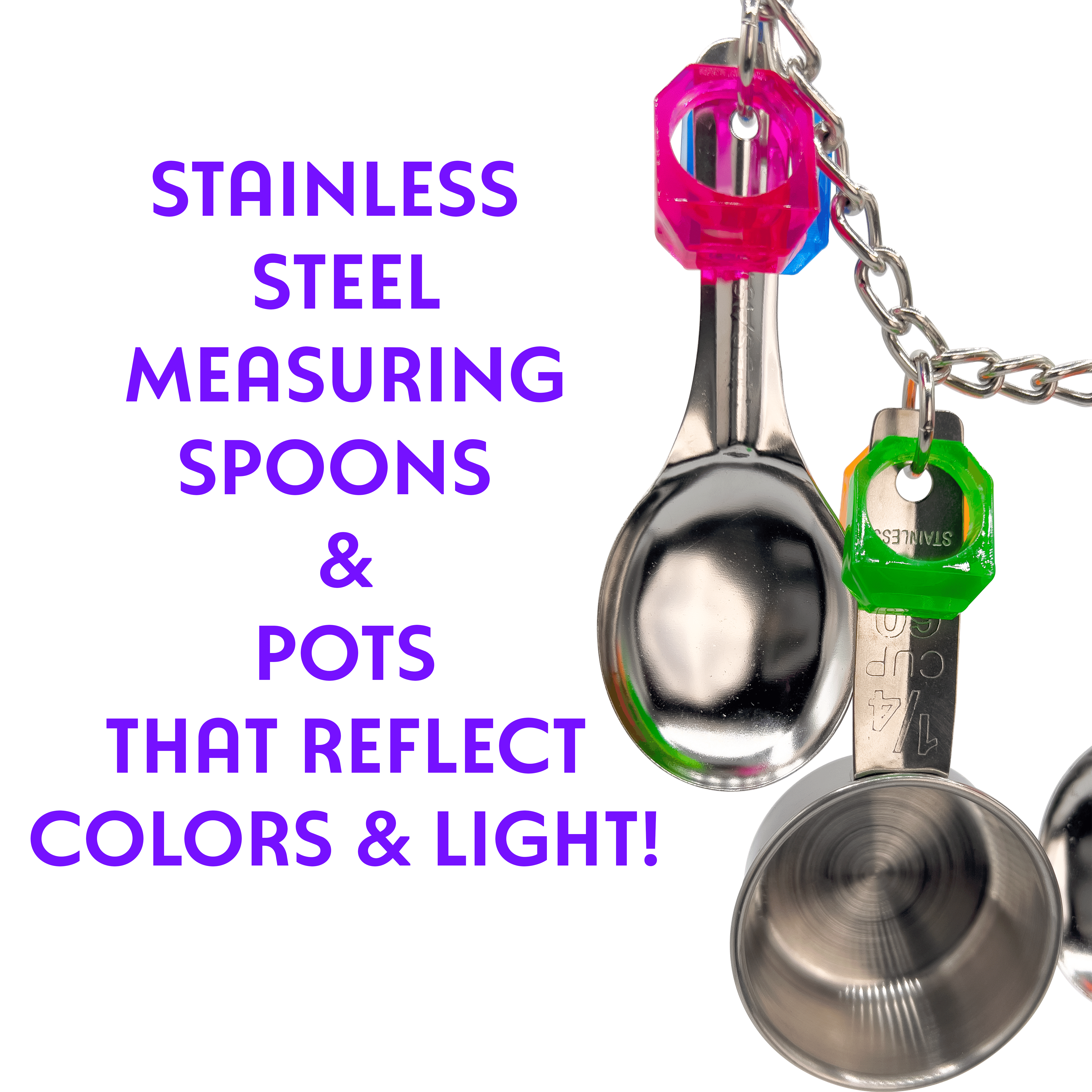 1033 Super Ringy Rattler M&M Bird Toys Colorful Stainless Steel Noisy