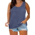 thumbnail image 3 of XMHJSMD Tank Tops for Women 2024 Women Solid Color Button Loose Sleeveless T Shirt Tunic Blouse Tank(Blue1,Xl), 3 of 3