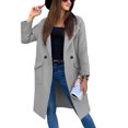 thumbnail image 1 of Abrigo Informal De Longitud Midi, Chaqueta Cálida De Longitud Midi Para Mujer Para Invierno ANGGREK gris claro S, 1 of 5