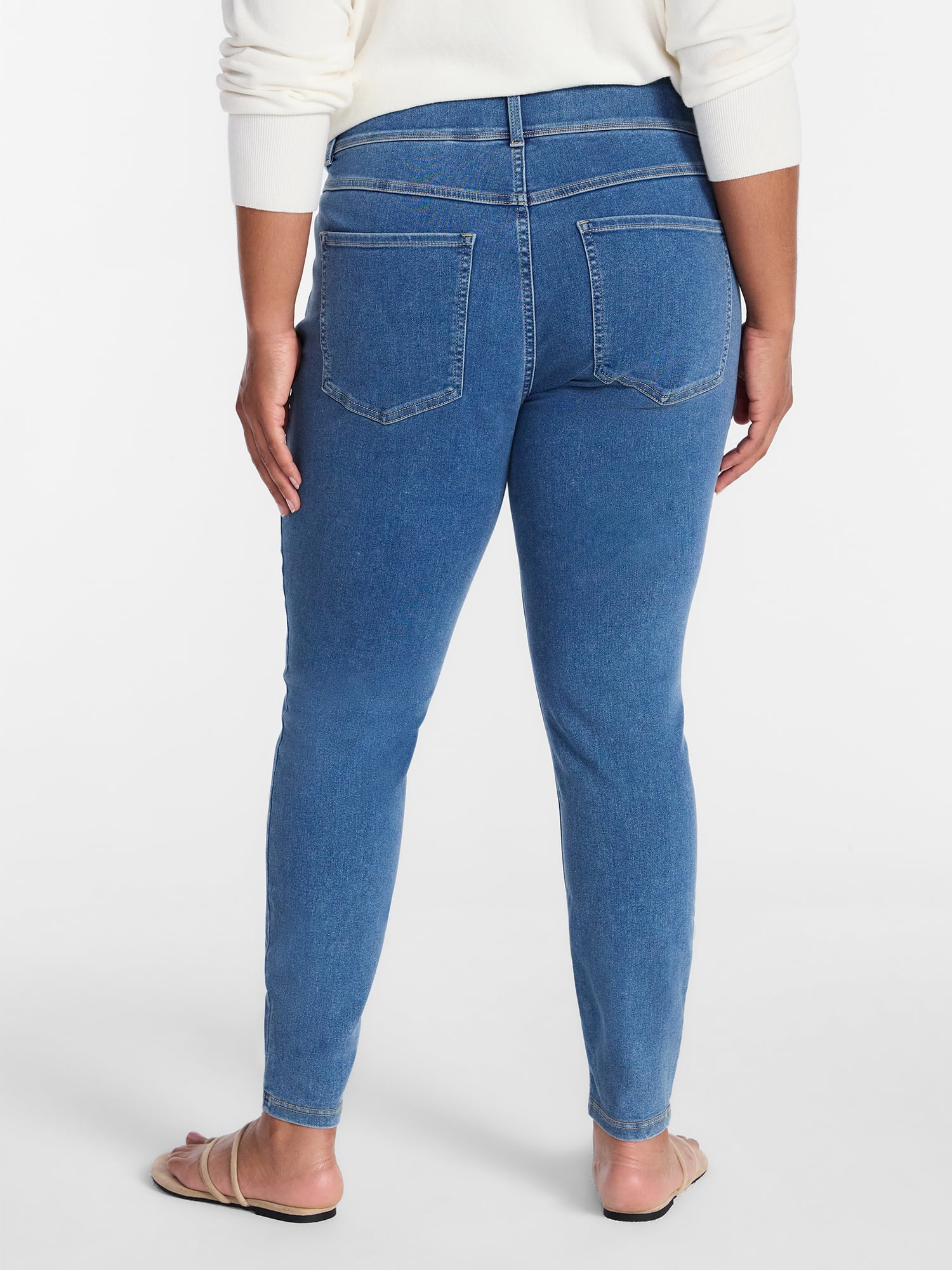 Terra & Sky Women's Plus Size Pull On High Rise Skinny Jeggings, 28" Inseam, Sizes 0X-4X