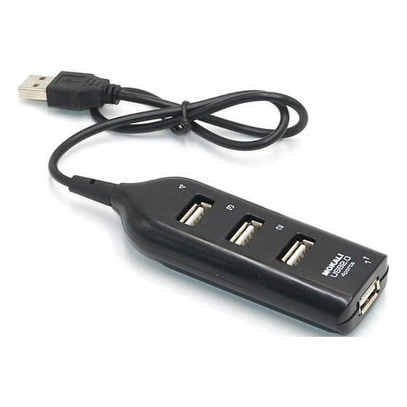 BRIGHTFUFU Portátile 4 puertos USB 2.0 Datos de alta velocidad Transferencia de expansión Splitter para computadora portátil PC Tablet Tablet Smart Phone (Negro)