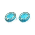 thumbnail image 3 of 50pcs Plating Acrylic Beads Metal Enlaced Oval Dark Turquoise 17.5x13x5.5mm Hole: 1.6mm, 3 of 3