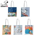 thumbnail image 2 of Bolso de hombro de lona con dibujos animados de Snoopy y Charlie Brown, bolso de compras informal de gran capacidad con animación de moda para niñas, lindo bolso de mano, 2 of 5