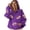 Purple, variant on Women's Football Sequin Hoodie Half Zip Up Long Sleeve Rugby Patches Game Day Hooded Sweatshirt