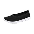 thumbnail image 2 of HTHLVMD Mesh Slip-On Walking Shoes, Breathable Comfort Sneakers, No-Tie Casual Shoes, Women's Slip On Walking Knit Loafer Flat Sneaker for Women Lightweight Breathable Walking Shoes, Black 5.5, 2 of 5