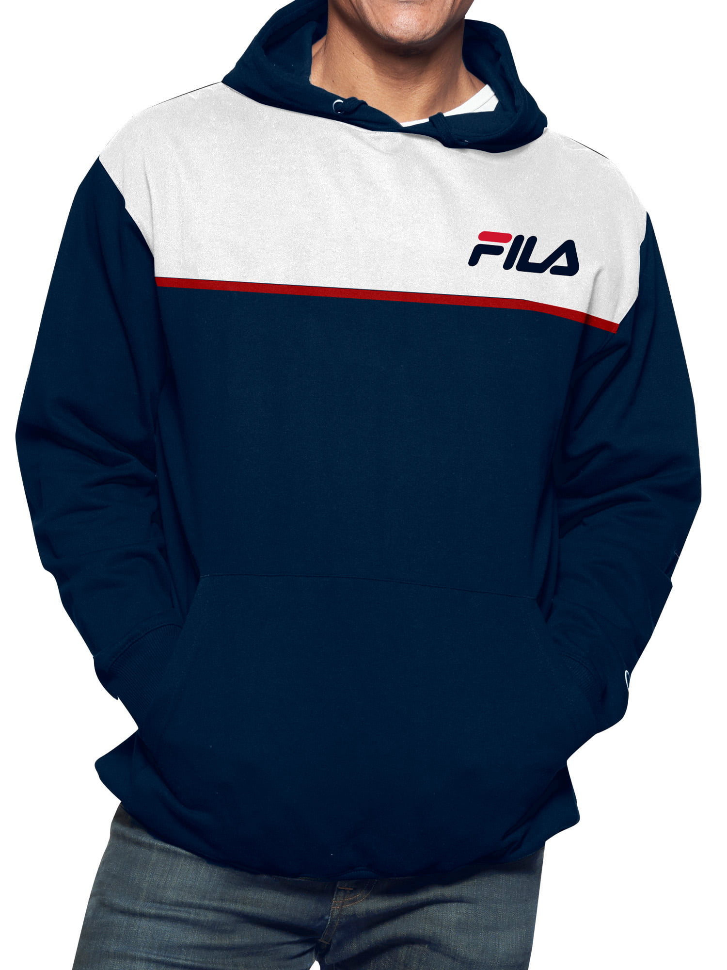 Fila Big Tall Men's Classic full zipper fleece jacket with contrast color inside collar and full chest graphic logo design Sizes - Walmart.com
