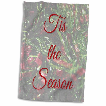 3dRose Photograph of faded garland with Tis the Season in typography. - Towel  15 by 22-inch (twl_302846_1)