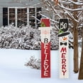 thumbnail image 3 of Glitzhome 42″H Wooden Welcome Sign Snowman Vertical Porch Sign – MERRY Hanging Signs Christmas Decorations for Front Door Wall Display, 3 of 3