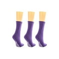 thumbnail image 2 of Personal Touch Top of the Line Hospital Non Skid Slipper Socks, Ladies or Men's Colors, 3 Pairs (Purple, X-Large Ankle), 2 of 2