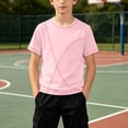 thumbnail image 2 of WAVSUF Boys Cotton T-Shirt Crew Neck Short Sleeve Classic Fit Kids Trendy Casual Summer Tee Pink Size 14-16, 2 of 9