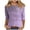 Purple-02, variant on Perfectbot Womens Blouses Round Neck 3/4 Sleeves Tunic Tops Fashion Printed Loose Shirts