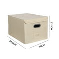thumbnail image 3 of Linen Fabric Storage Bin with Lid Clothes Storage Containers for Home Bedroom Closet Office, 3 of 3
