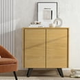 thumbnail image 7 of Lowry 39 inch Wide Solid Wood Medium Storage Cabinet in Oak Veneer, 7 of 7