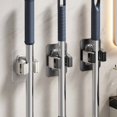 thumbnail image 3 of Self-Adhesive Mop Holder Clips Stainless Steel Mop Broom Hanger Hook Waterproof Rack with Screw Kitchen Bathroom Organizer Shelf, 3 of 6