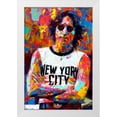 thumbnail image 2 of Stephen Chambers 23x32 White Modern Wood Framed Wall Art Titled - John Lennon Nyc 1, 2 of 6