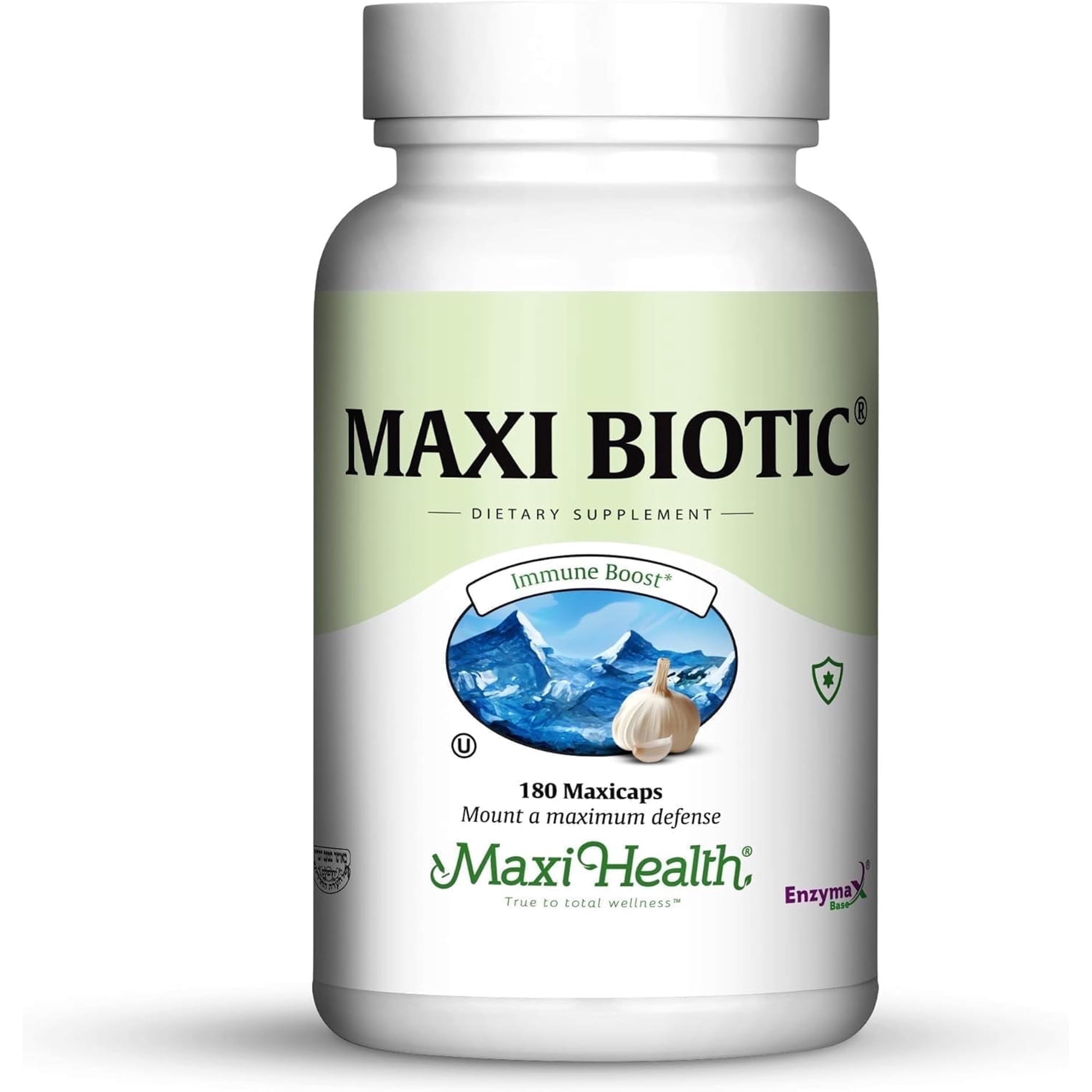 Maxi Health Maxi Biotic Aged Garlic Extract for Adults – Kyolic Garlic, Echinacea & Spirulina – 180 Caps