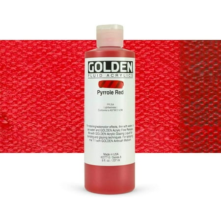 UPC: 0738797227750 | Golden Fluid Acrylic Paint – Pyrrole Red  8 Oz