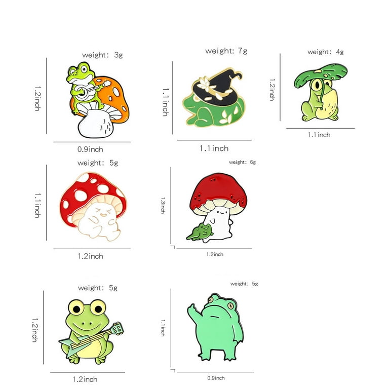  Cute Mushroom Frog Enamel Tiger Animal Pin Brooches  Sets,Cartoon Lapel Badge Funny Button Cat Pins Jewelry for Backpack Cloths  Hats Decorations (Frog mushroom) : Arts, Crafts & Sewing