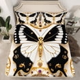 thumbnail image 2 of Homewish Black White Butterfly Girl 3pcs Twin Sheet Sets,Exotic Style Twin Fitted Sheet,Dreamy Princess Breathable Flat Sheet,Luxury Bedroom Decor, 2 of 7