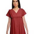 thumbnail image 4 of Moomaya Solid Short Sleeve Nightdress For Ladies Button Placket Nightwear, 4 of 6