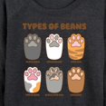 thumbnail image 3 of Instant Message - Types Of Cat Beans - Women's Lightweight French Terry Long Sleeve Shirt, 3 of 6