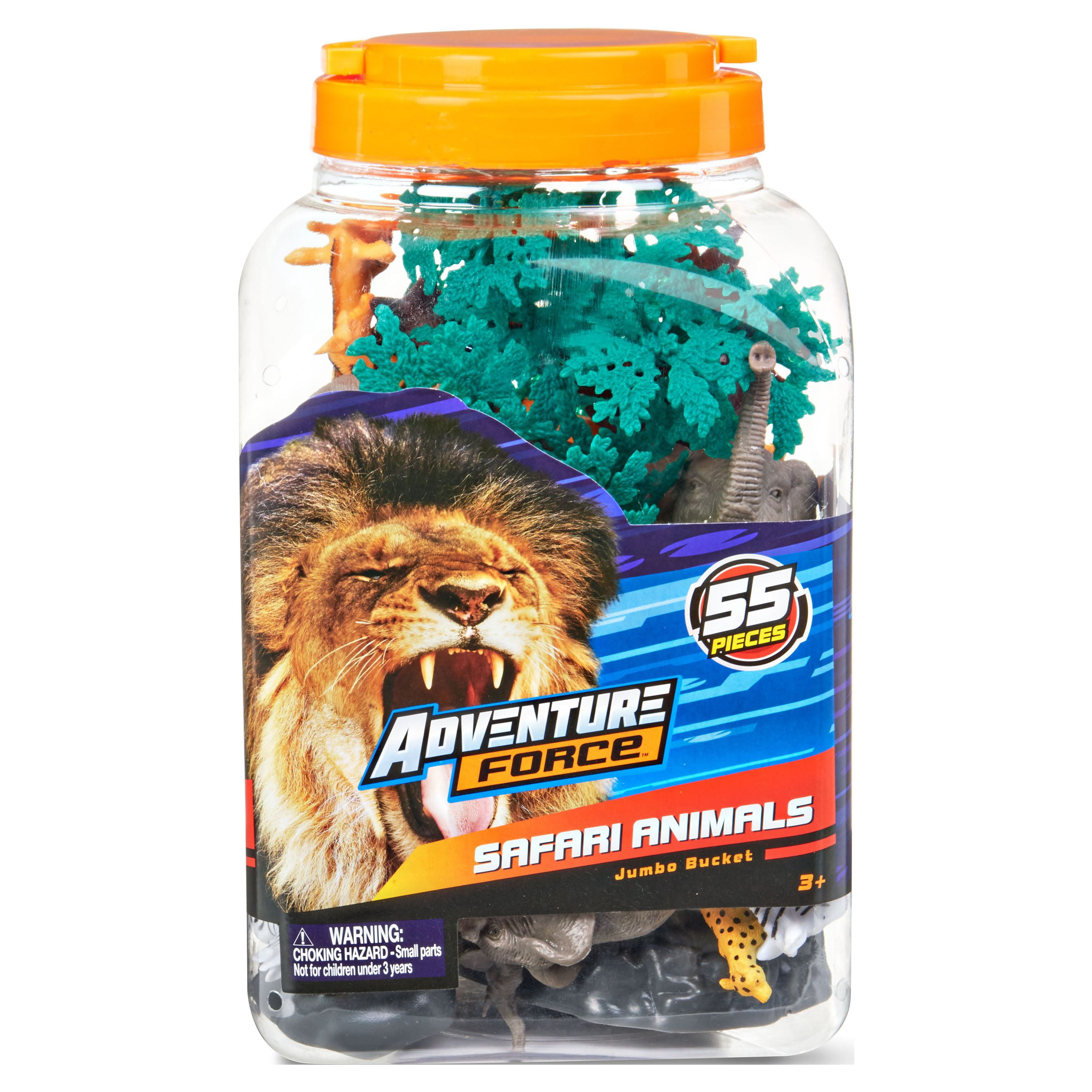 Adventure Force Safari Animals Jumbo Bucket, 55 Pieces