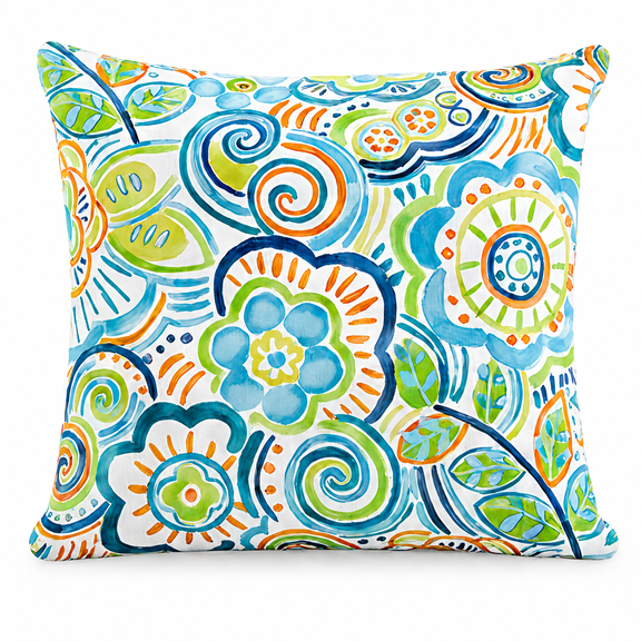 Boho Watercolor Floral Throw Pillow Covers 18x18 Inch Set of 2, Double-Sided Plush Soft Decorative Pillow Cases for Sofa Couch Bed Living Room
