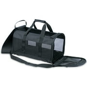 Petmate Soft Sided 2-Door Travel Dog Kennel Cab Pet Carrier for Dogs and Cats, Medium 20" for Pets Up To 15 lb, Black