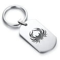 thumbnail image 1 of Stainless Steel Tribal Cancer Zodiac (Crab) Dog Tag Keychain Circle Ring, 1 of 2