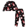 thumbnail image 3 of DISNIMO Santa Claus Print Lounge Sets for Women Snowflake Print Tow Piece Outfits Long Sleeve Top and Long Pants Casual Fashion Loungewear with Pocket Crew Neck Ladies Nightwear Set, 2XL, 3 of 7