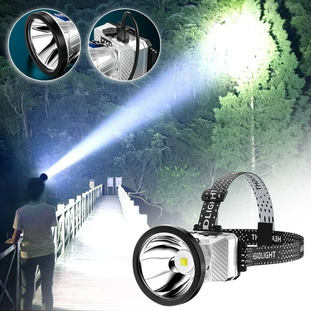 IROINID LED Strong Light Headlamp Super Bright Rechargeable Head Mounted Flashlight Night Fishing Work Minelight Outdoor,Clearance Deals