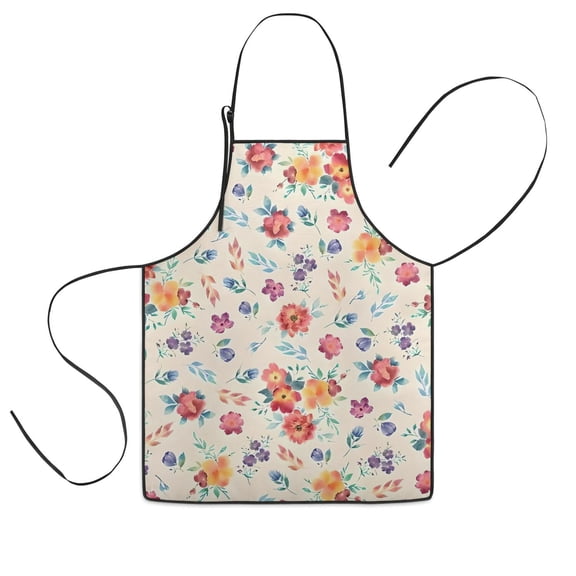 Pioneer Flower Floral Print Pattern Kids Aprons for Girls and Boys,Adjustable Neck Strap Toddler Aprons for Kids Cooking Baking
