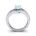 thumbnail image 4 of SuperJeweler 1.40 Carat Oval Shape Aquamarine and Fancy Diamond Ring In Sterling Silver For Women, 4 of 6