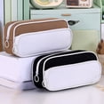 thumbnail image 4 of Veeogra Green & White Double Layer Pencil Pouch,Zipper Pencil Pouch,Aesthetic Stylish Case,Stationery Storage Bag,Pen Organizer Case,Utility Tool Pouch,Stationery Supplies Holder,Adult Office Storage, 4 of 9