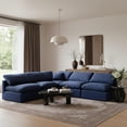 thumbnail image 2 of Meridian Furniture Indulge 169.5" Velvet L-Shaped Modular Sectional in Navy, 2 of 9